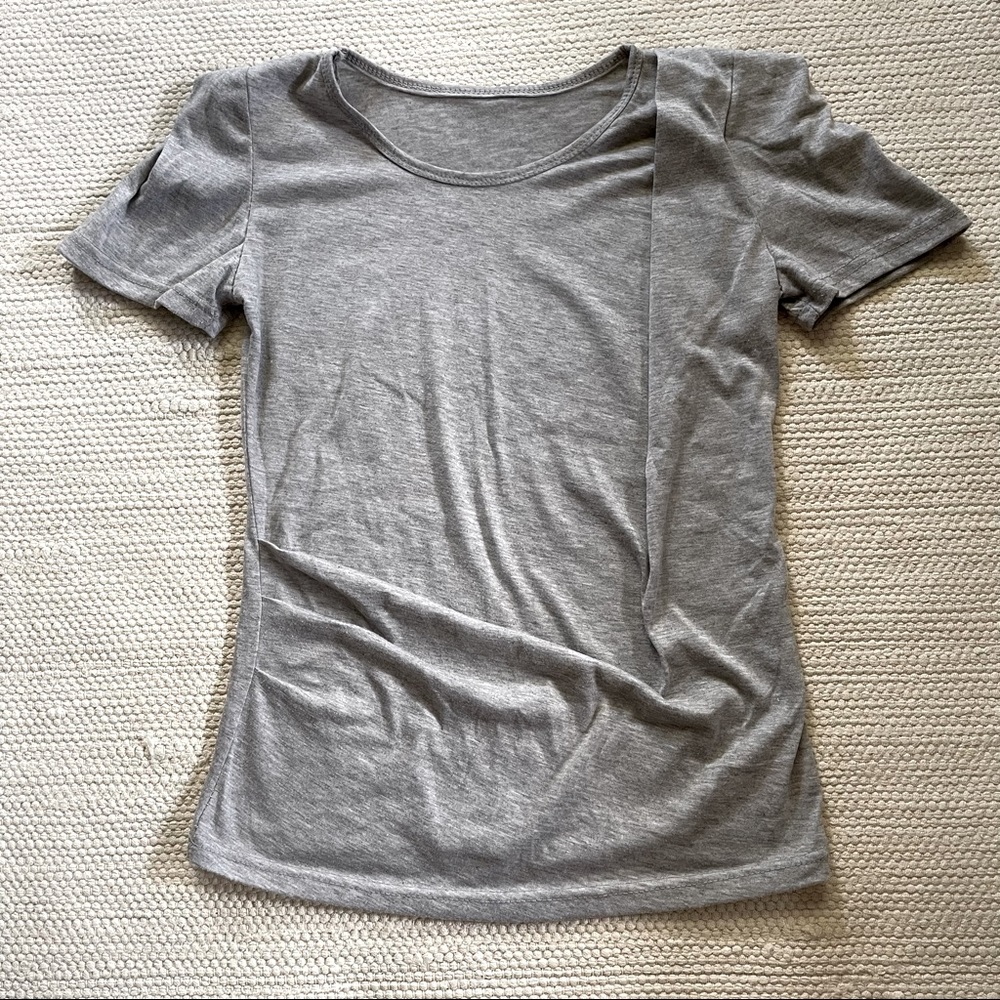 Spicy Holic Gray Shoulder Padded T-Shirt Size S